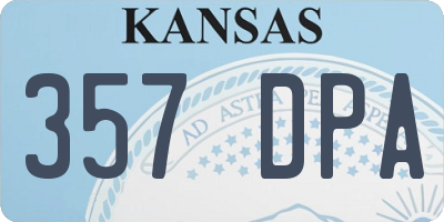 KS license plate 357DPA