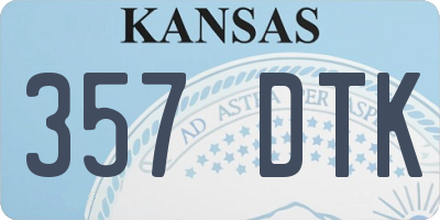 KS license plate 357DTK