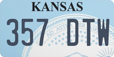 KS license plate 357DTW