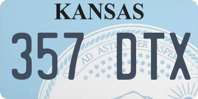 KS license plate 357DTX