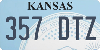 KS license plate 357DTZ