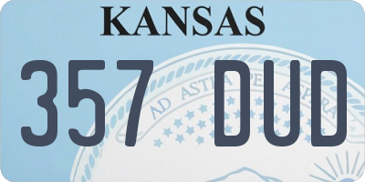KS license plate 357DUD