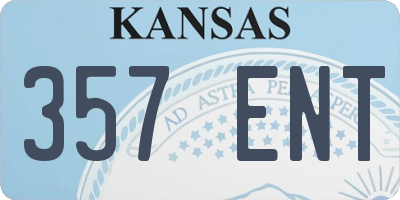 KS license plate 357ENT
