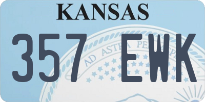 KS license plate 357EWK