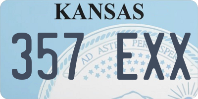KS license plate 357EXX