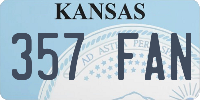 KS license plate 357FAN