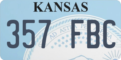 KS license plate 357FBC