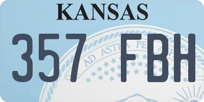 KS license plate 357FBH