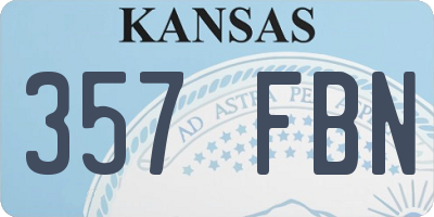 KS license plate 357FBN