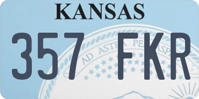 KS license plate 357FKR