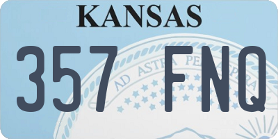 KS license plate 357FNQ