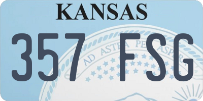 KS license plate 357FSG