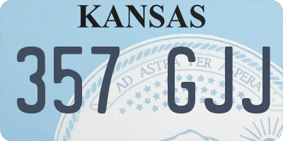 KS license plate 357GJJ