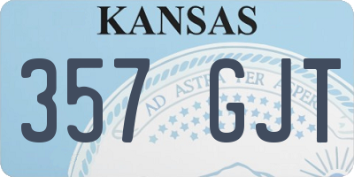 KS license plate 357GJT