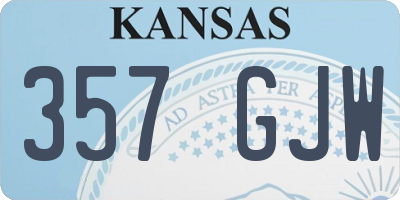 KS license plate 357GJW