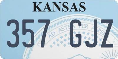 KS license plate 357GJZ