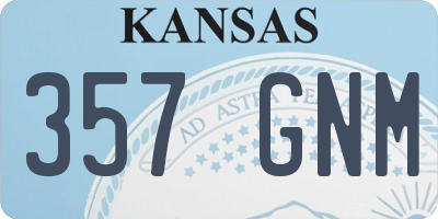 KS license plate 357GNM