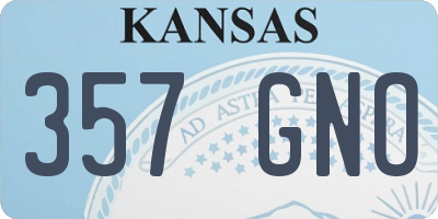KS license plate 357GNO