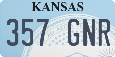 KS license plate 357GNR