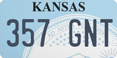 KS license plate 357GNT