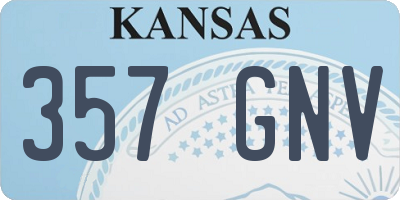 KS license plate 357GNV
