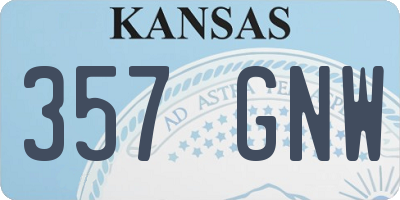 KS license plate 357GNW