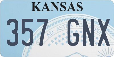 KS license plate 357GNX