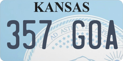 KS license plate 357GOA