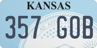 KS license plate 357GOB
