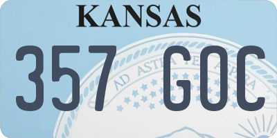 KS license plate 357GOC