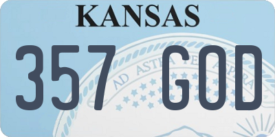 KS license plate 357GOD