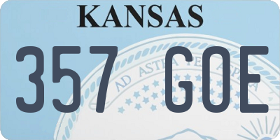 KS license plate 357GOE