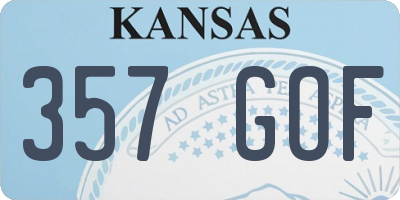 KS license plate 357GOF