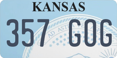 KS license plate 357GOG