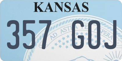 KS license plate 357GOJ