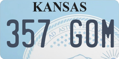 KS license plate 357GOM