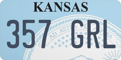 KS license plate 357GRL