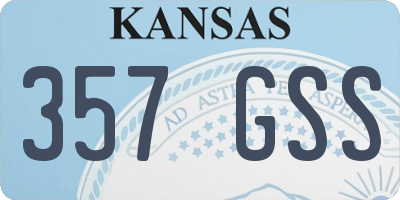 KS license plate 357GSS