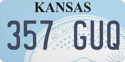 KS license plate 357GUQ