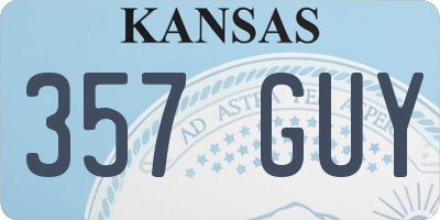 KS license plate 357GUY