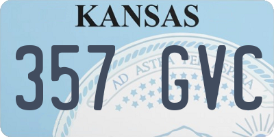 KS license plate 357GVC
