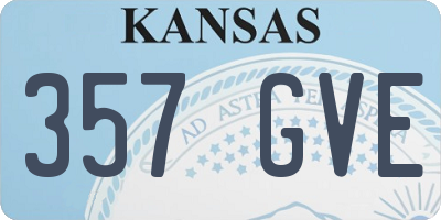 KS license plate 357GVE
