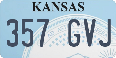 KS license plate 357GVJ