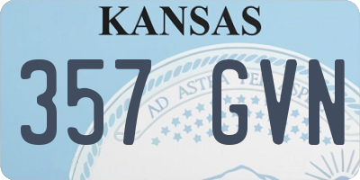 KS license plate 357GVN