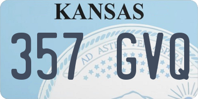 KS license plate 357GVQ