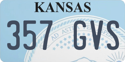 KS license plate 357GVS