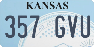 KS license plate 357GVU
