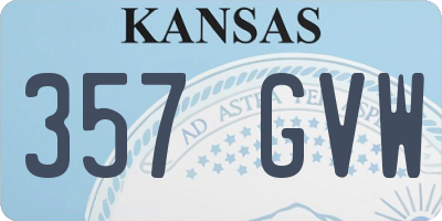 KS license plate 357GVW