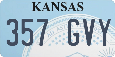 KS license plate 357GVY