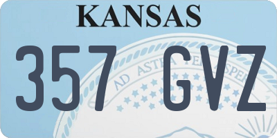 KS license plate 357GVZ